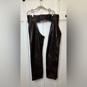 Champlain Leather Motorcycle Chaps Size 34 Black Heavy Quality